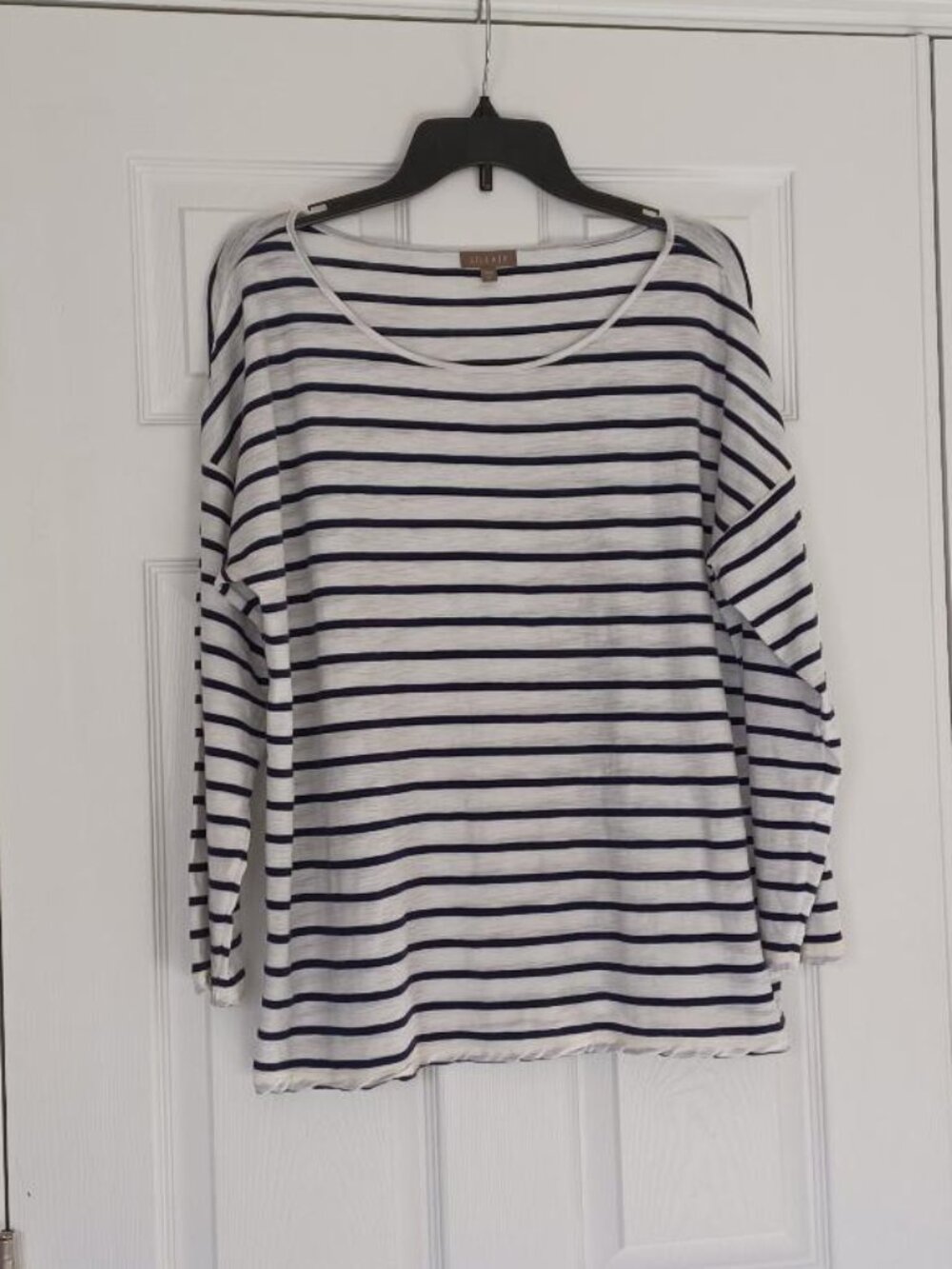EUC Lilla P™ Navy Blue & White Striped 3/4 Sleeve T-Shirt Size XL